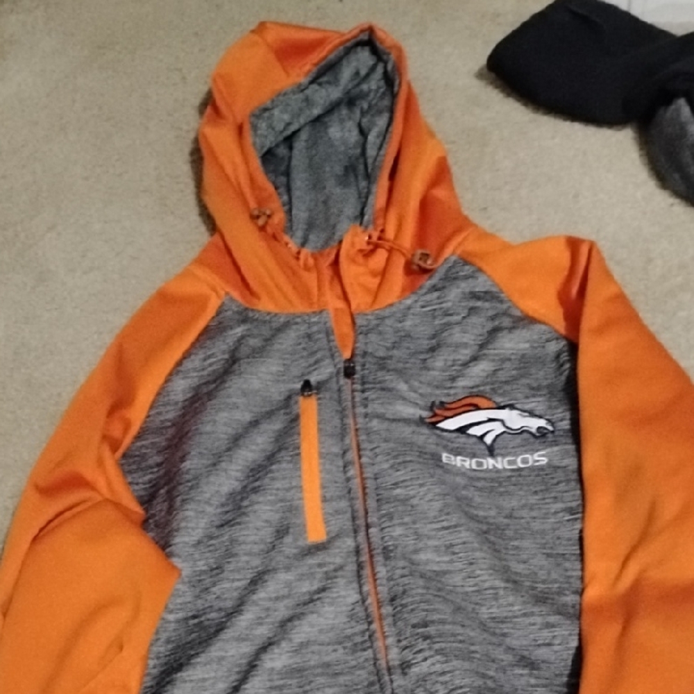 NFL Denver Broncos Orange and Gray Sweatshirt